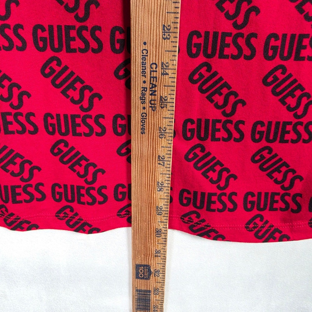 NEW Guess Shirt Men's XL Red Black Logo All Over Print Cotton Tee Monogram - Picture 4 of 12